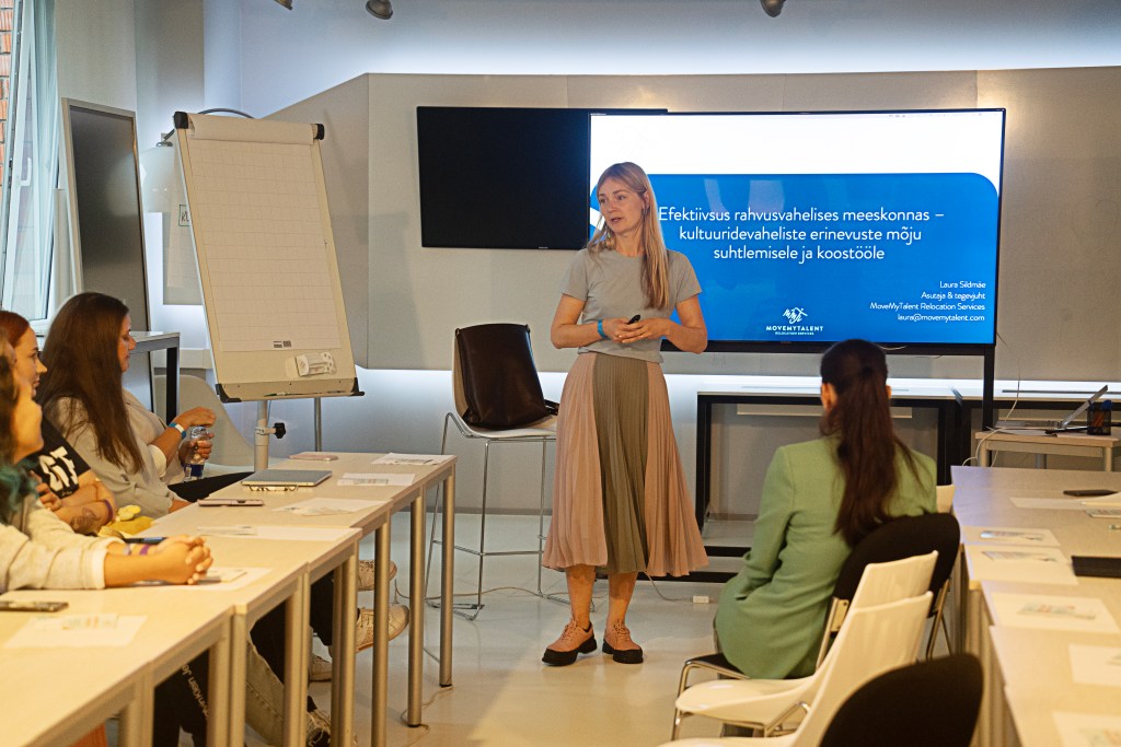 Intercultural training session for diverse teams and Estonian startups.